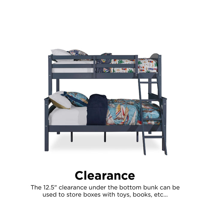 DHP Brady Twin Over Full Bunk Bed - Graphite Blue