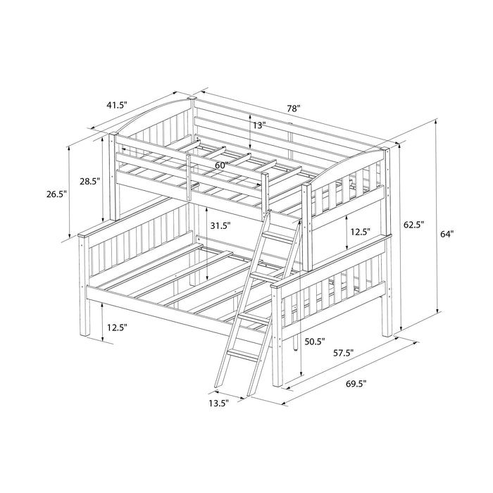 DHP Airlie Twin Over Full Bunk Bed - Espresso