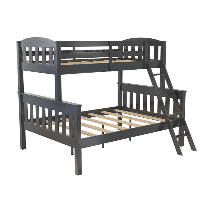 DHP Airlie Twin-Over-Full Bunk Bed with Ladder - Slate Grey
