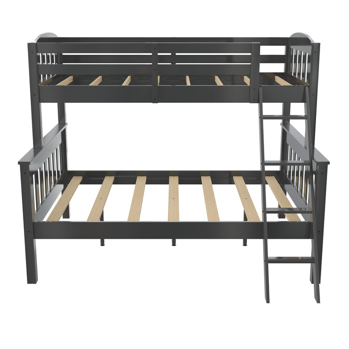 DHP Airlie Twin-Over-Full Bunk Bed with Ladder - Slate Grey