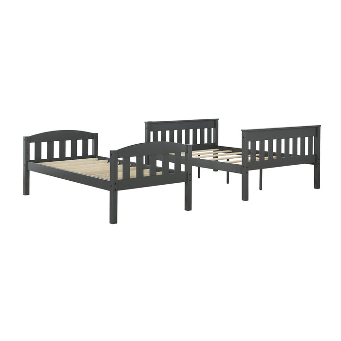 DHP Airlie Twin-Over-Full Bunk Bed with Ladder - Slate Grey