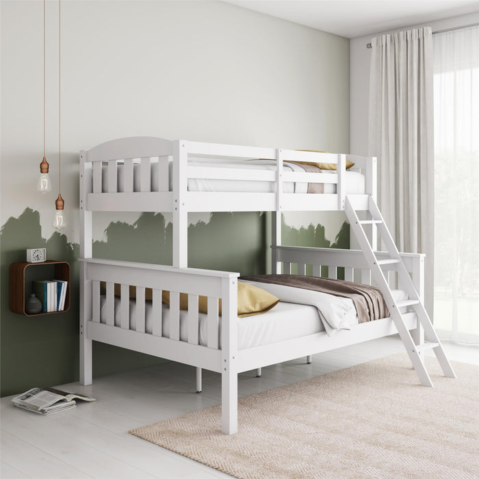 DHP Airlie Twin-Over-Full Bunk Bed with Ladder - White