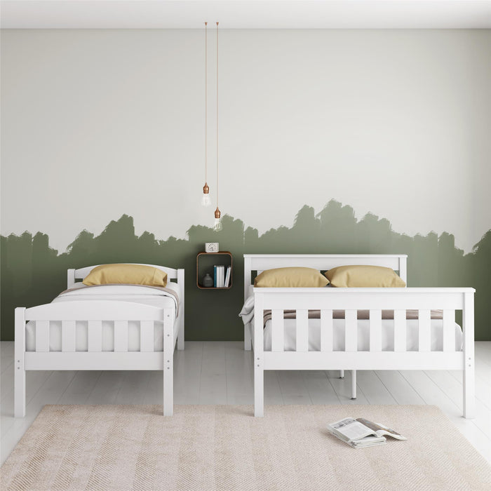 DHP Airlie Twin-Over-Full Bunk Bed with Ladder - White