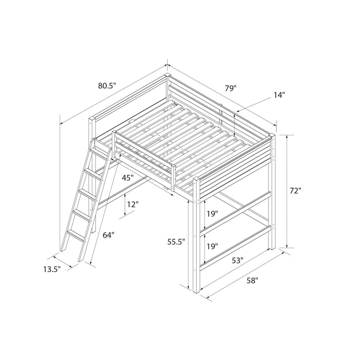 DHP Denver Full Loft Bed for Kids - White
