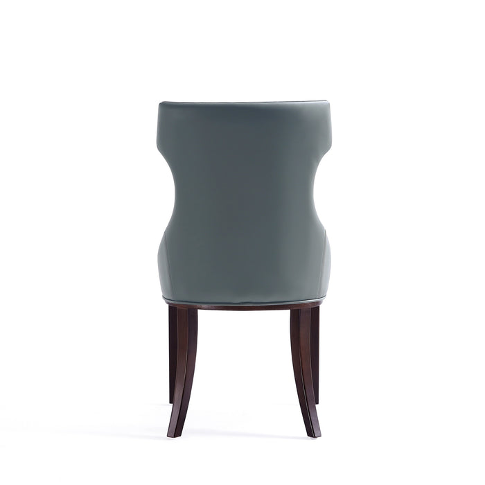 Manhattan Comfort Set of 2 Reine Faux Leather Dining Chairs - Pebble Grey