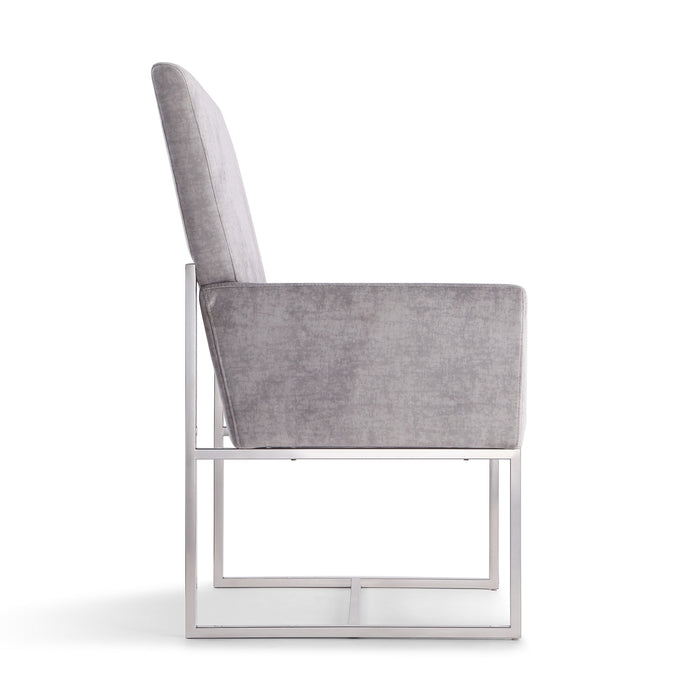 Manhattan Comfort Element Velvet Armless Dining Chair - Steel
