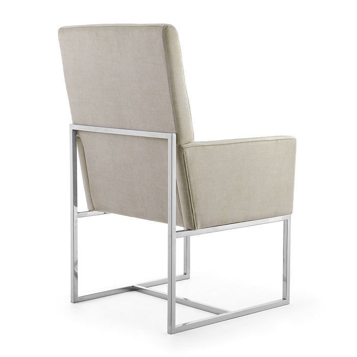 Manhattan Comfort Element Velvet Armless Dining Chair - Champagne