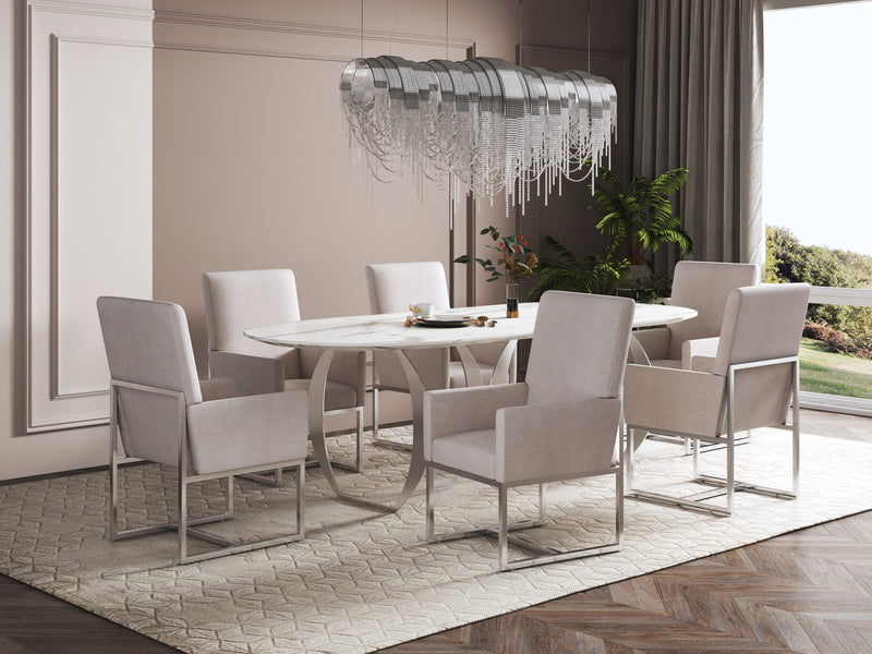 Manhattan Comfort Element Velvet Armless Dining Chair - Champagne