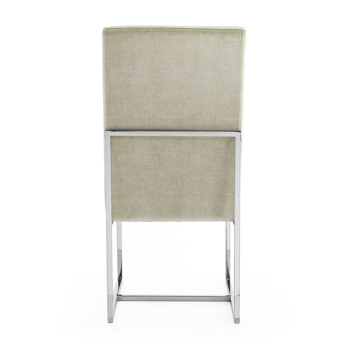 Manhattan Comfort Element Velvet Armless Dining Chair - Grey