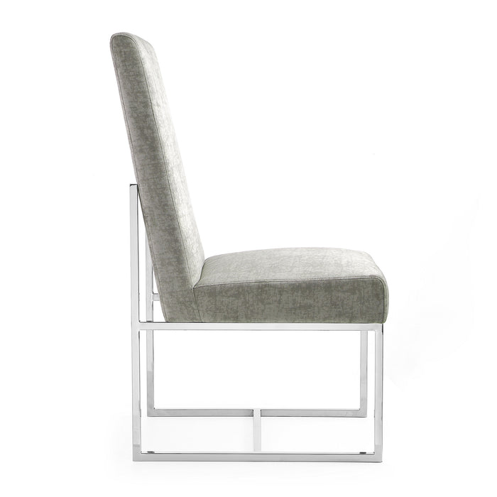 Manhattan Comfort Element Velvet Dining Chair - Steel