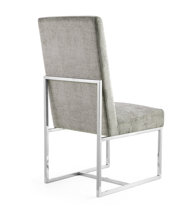Manhattan Comfort Element Velvet Dining Chair - Steel