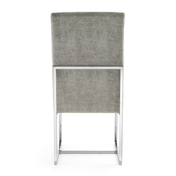 Manhattan Comfort Element Velvet Dining Chair - Steel