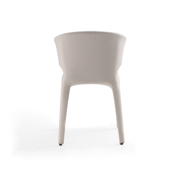 Manhattan Comfort Set of 2 Conrad Faux Leather Dining Chairs - Cream