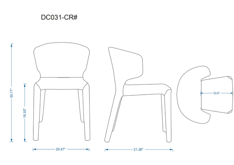 Manhattan Comfort Set of 2 Conrad Faux Leather Dining Chairs - Grey