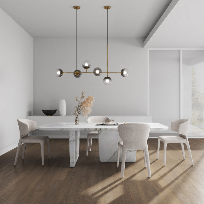 Manhattan Comfort Set of 2 Conrad Modern Woven Tweed Dining Chairs - Wheat