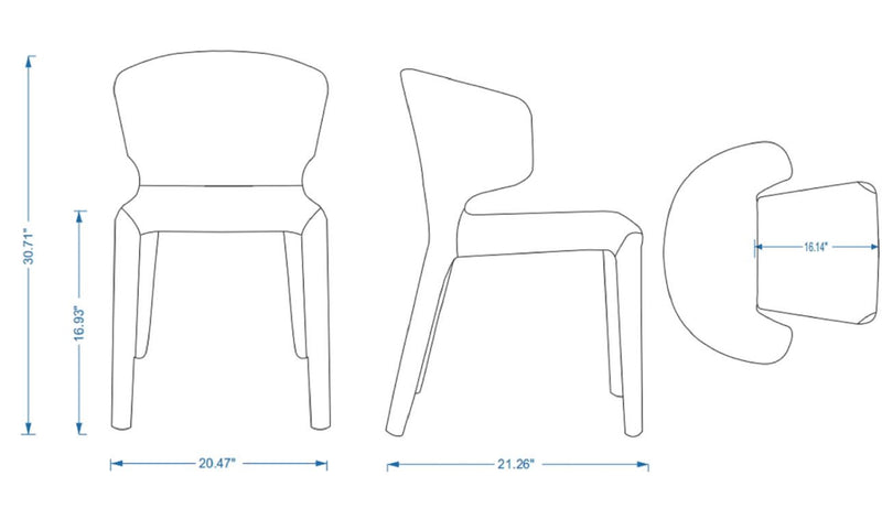 Manhattan Comfort Set of 2 Conrad Modern Woven Tweed Dining Chairs - Wheat