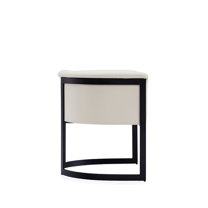 Manhattan Comfort Corso Leatherette Dining Chair with Metal Frame - Cream