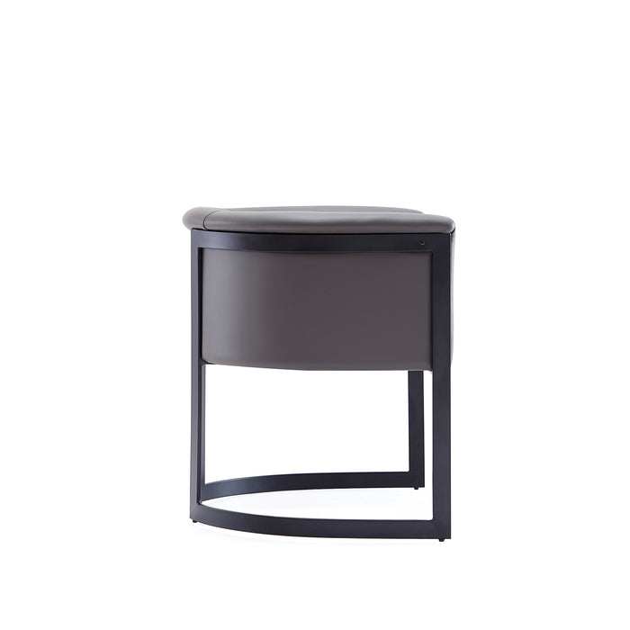Manhattan Comfort Corso Leatherette Dining Chair with Metal Frame - Grey