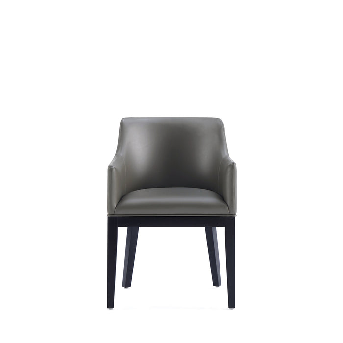 Manhattan Comfort Gansevoort Modern Faux Leather Dining Chair - Pebble Grey