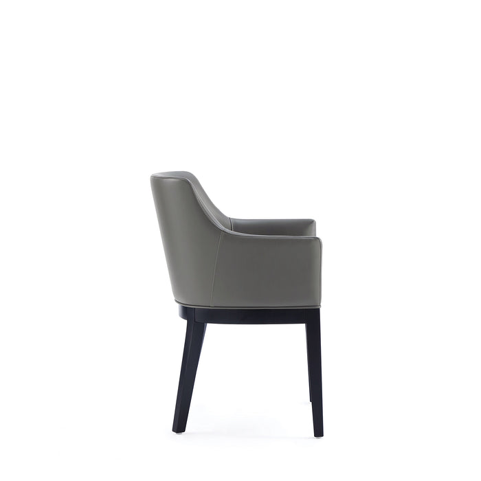 Manhattan Comfort Gansevoort Modern Faux Leather Dining Chair - Pebble Grey