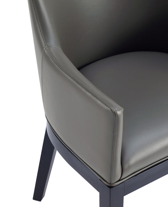 Manhattan Comfort Gansevoort Modern Faux Leather Dining Chair - Pebble Grey