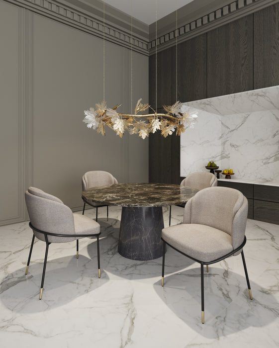 Manhattan Comfort Flor Fabric Dining Chair - Wheat