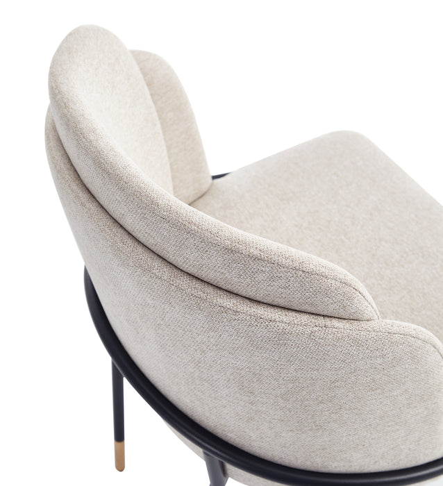 Manhattan Comfort Flor Fabric Dining Chair - Wheat