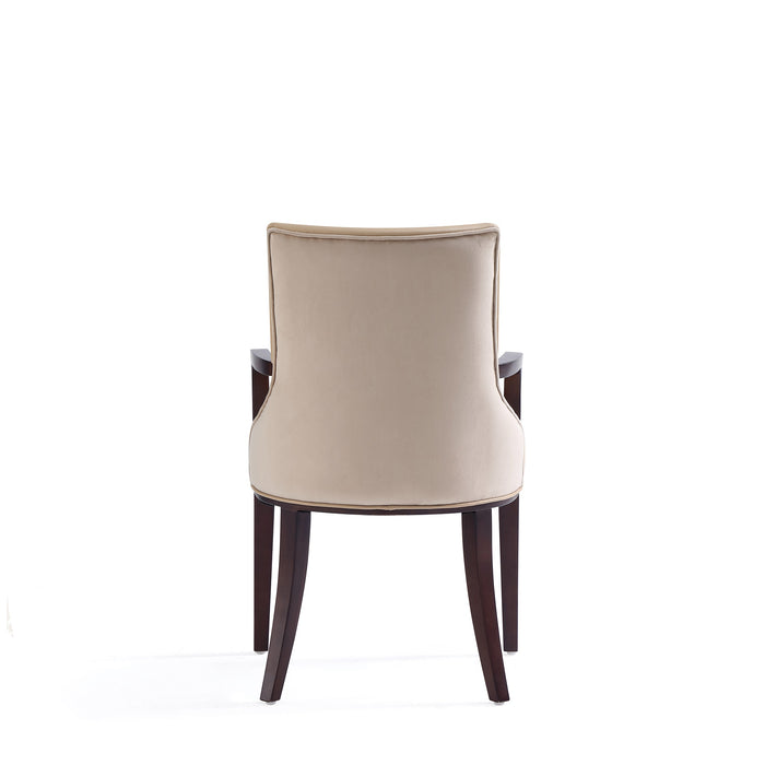 Manhattan Comfort Shubert Modern Faux Leather & Velvet Dining Chair - Tan