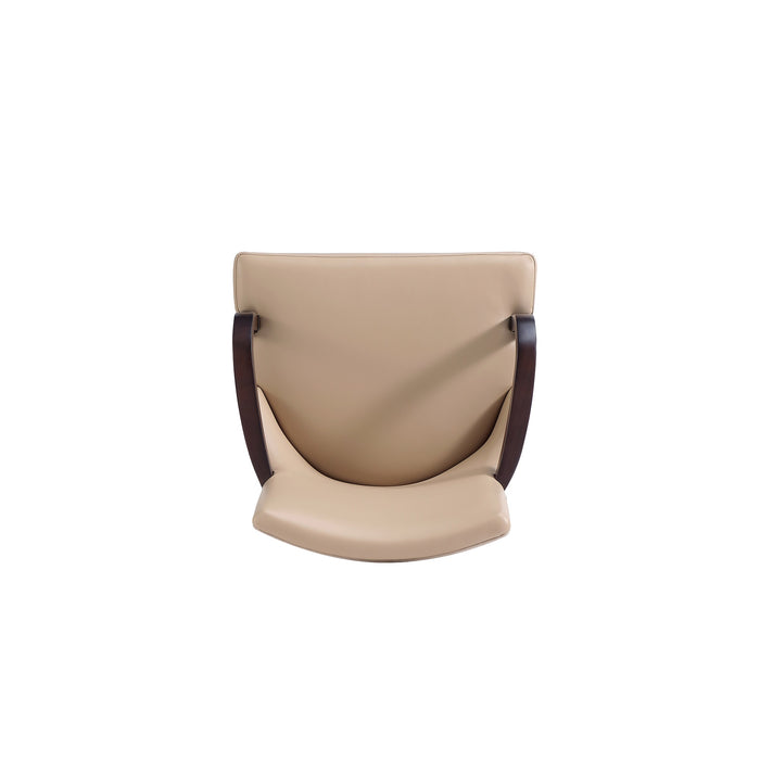Manhattan Comfort Shubert Modern Faux Leather & Velvet Dining Chair - Tan