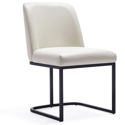Manhattan Comfort Serena Faux Leather Dining Chair - Cream|Chaise de salle à manger Serena de Manhattan Comfort en similicuir - crème
