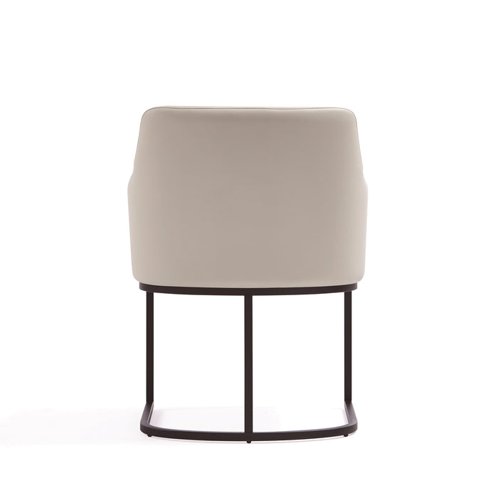 Manhattan Comfort Modern Serena Dining Chair Upholstered Leatherette with Steel Legs - Cream