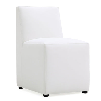 Manhattan Comfort Anna Modern Square Faux Leather Dining Chair - Cream|Chaise de salle à manger carrée et moderne Anna de Manhattan Comfort en similicuir - crème