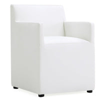 Manhattan Comfort Anna Modern Square Faux Leather Armless Dining Chair - Cream