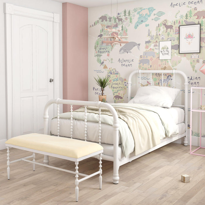 Dorel Home Krissy Twin Metal Bed - White