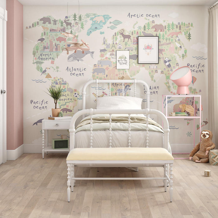 Dorel Home Krissy Twin Metal Bed - White