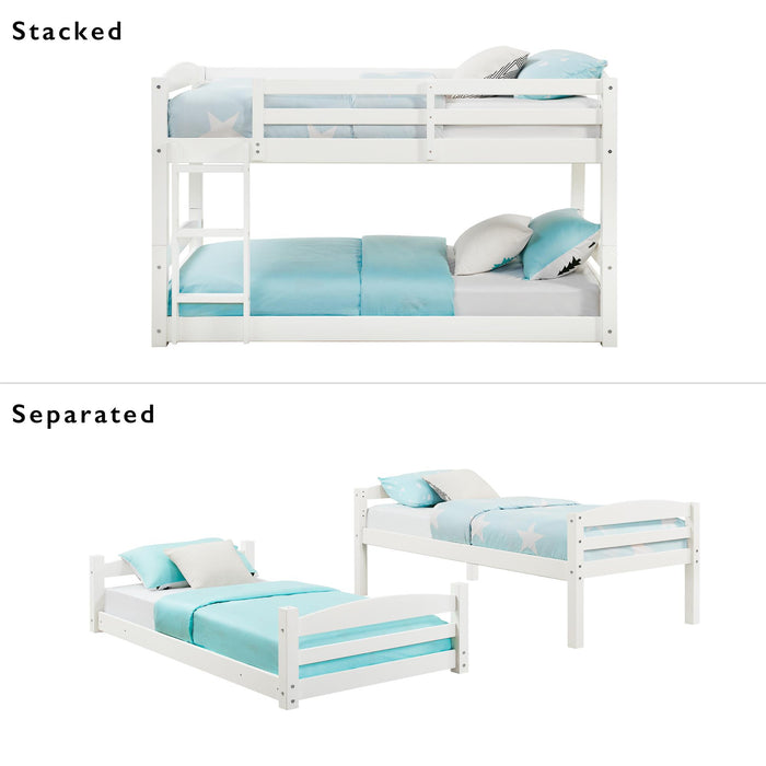 DHP Sierra Transitional Twin Bunk Bed - White