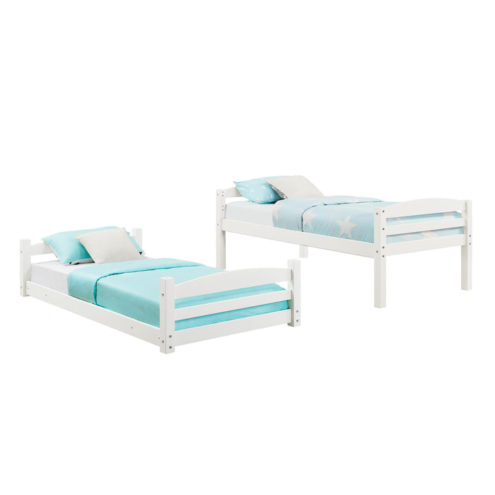 DHP Sierra Transitional Twin Bunk Bed - White