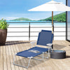 Outsunny Outdoor Lounge Chair With 4-level Adjustable Backrest, Blue