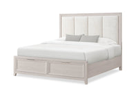 Elana 6pc Bedroom Set with Storage Bed, Dresser, Mirror & Nightstand, Beige – King Size