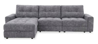 Scott Living Elevate Modular 3-Piece Left-Facing Chenille Fabric Power Reclining Sectional – Grey