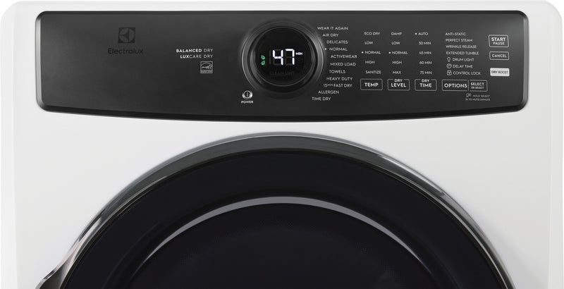 Electrolux  8.0 Cu. Ft. Front Load Perfect Steam™ Gas Dryer  -  Matte White -  ELFG7738MW