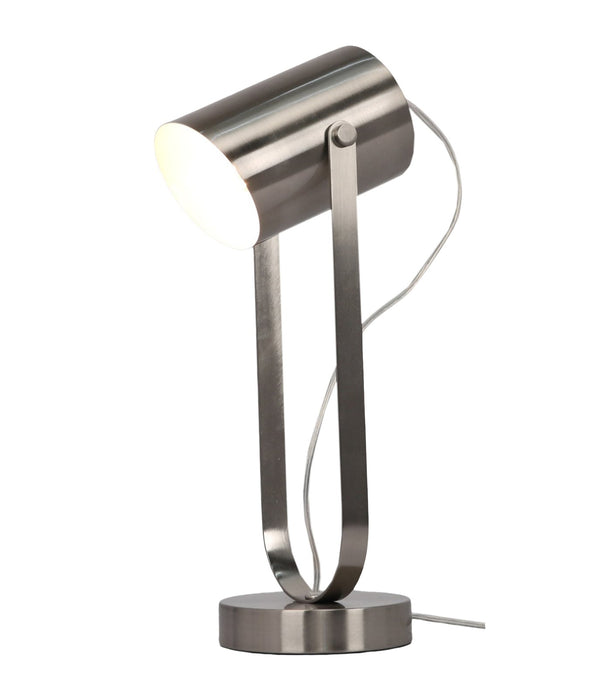 Estelle 16.25\" Table Lamp with Metal Swivel Shade – Stainless Steel