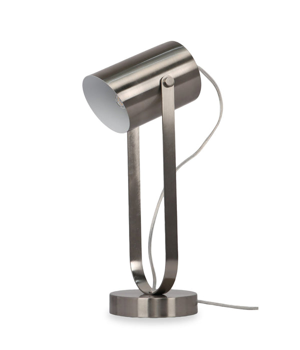 Estelle 16.25\" Table Lamp with Metal Swivel Shade – Stainless Steel