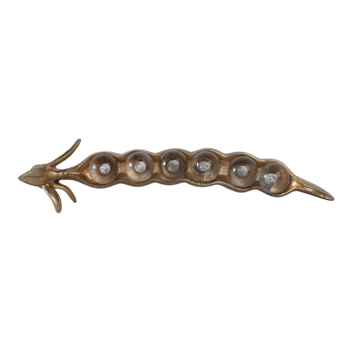 12\" Carrol Pea Pod Statuary - Gold