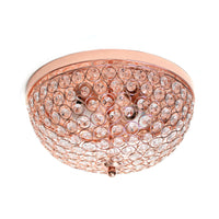 Elegant Designs Elipse Crystal Flush Mount Ceiling Light - Rose Gold