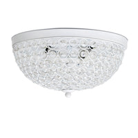 Elegant Designs Elipse Crystal Flush Mount Ceiling Light - White