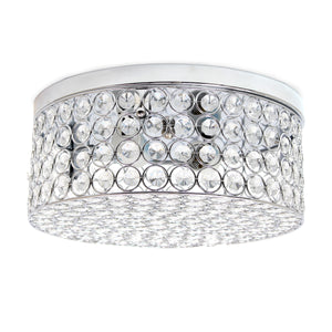 Elegant Designs Elipse Crystal 2-Light Ceiling Flush Mount - Chrome