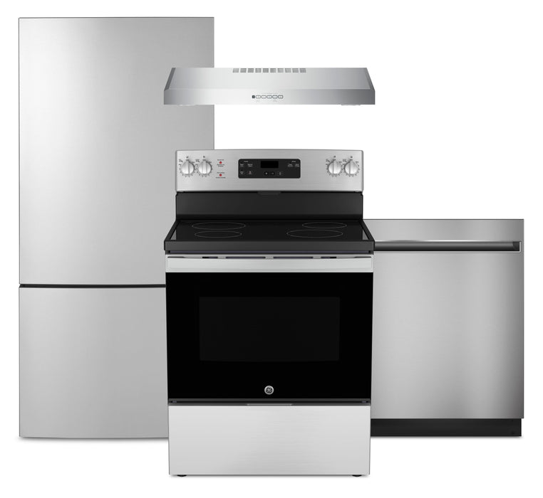 GE 4-Piece Kitchen Appliance Package – Stainless Steel 