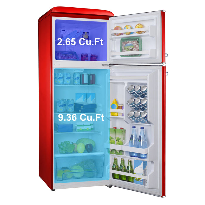 Galanz 23.7\" 12 Cu. Ft. Top-Mount Refrigerator - Hot Rod Red - GLR12TRDEFR