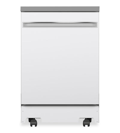 GE 24" 54 dBA Portable Top-Control Dishwasher with Piranha Hard Food Disposer - White - GPT225SGLWW | Lave-vaisselle portatif GE de 24 po et de 54 dBA avec commandes sur le dessus et broyeur d’aliments …